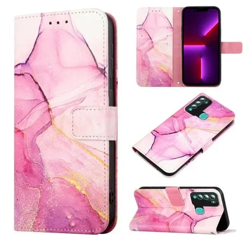 Funda Flip Itel S16 Pro Pt003 Patrón Mármol Protección (Pink Purple Gold)