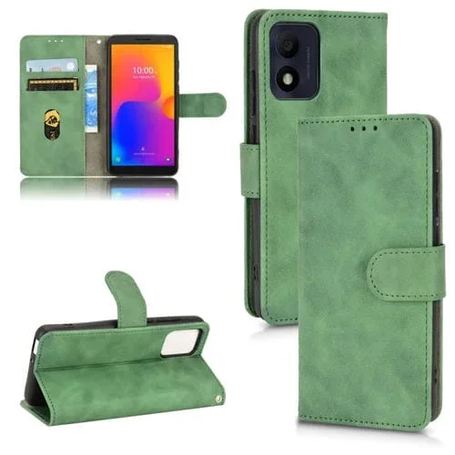 Funda Flip Leather Magnética para Alcatel 1B 2022 (Verde)