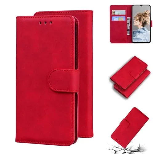 Funda Flip para BlackView A80 Piel Siente Color Pure Color (Rojo)