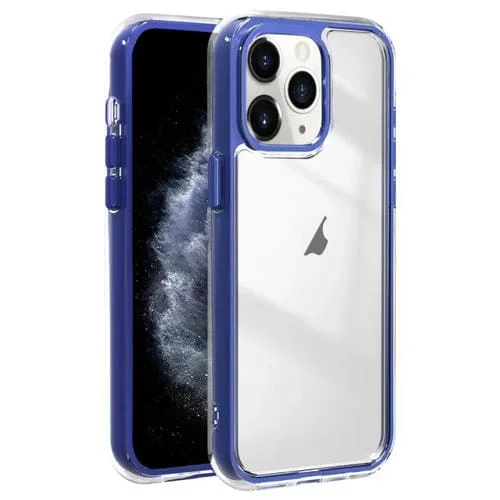 Funda Híbrida Acrílico TPU 3 En 1 a Prueba de Golpes con Airbag para iPhone 11 Pro Max (Azul Oscuro)