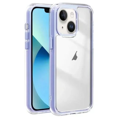Funda Híbrida Acrílico TPU 3 En 1 a Prueba de Golpes con Airbag para iPhone 13 (Morado Claro)