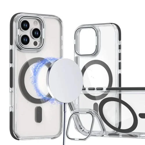 Funda híbrida Acrílico TPU para iPhone 13 Pro Max Soporte Lente Magsafe (Negro)