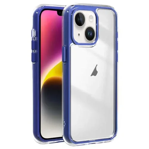 Funda Híbrida de Acrílico TPU 3 en 1 a Prueba de Golpes con Airbag para iPhone 14 (Azul Oscuro)