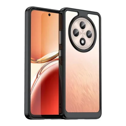 Funda Híbrida de Acrílico y TPU para Teléfono Oppo Reno12 F 4G de la Serie Colorida (Negra)