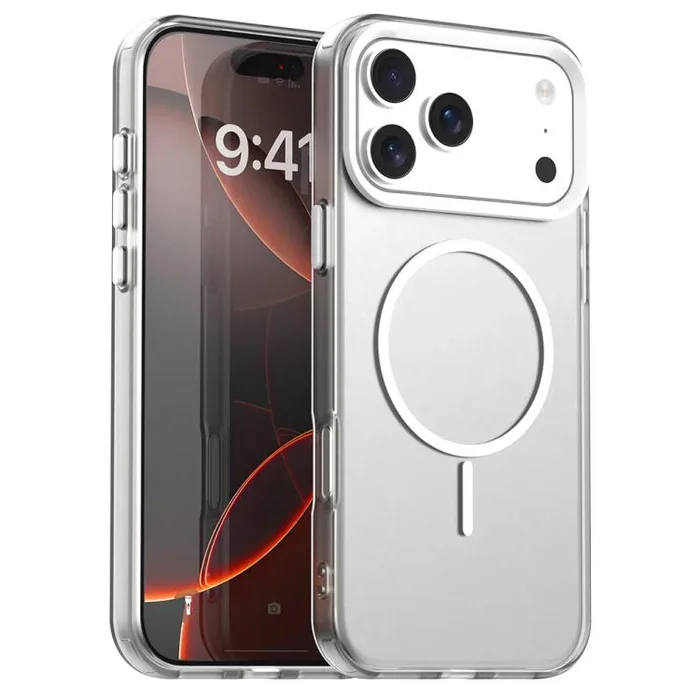 Funda híbrida de TPU y PC con Magsafe para iPhone 17 Pro (color blanco)
