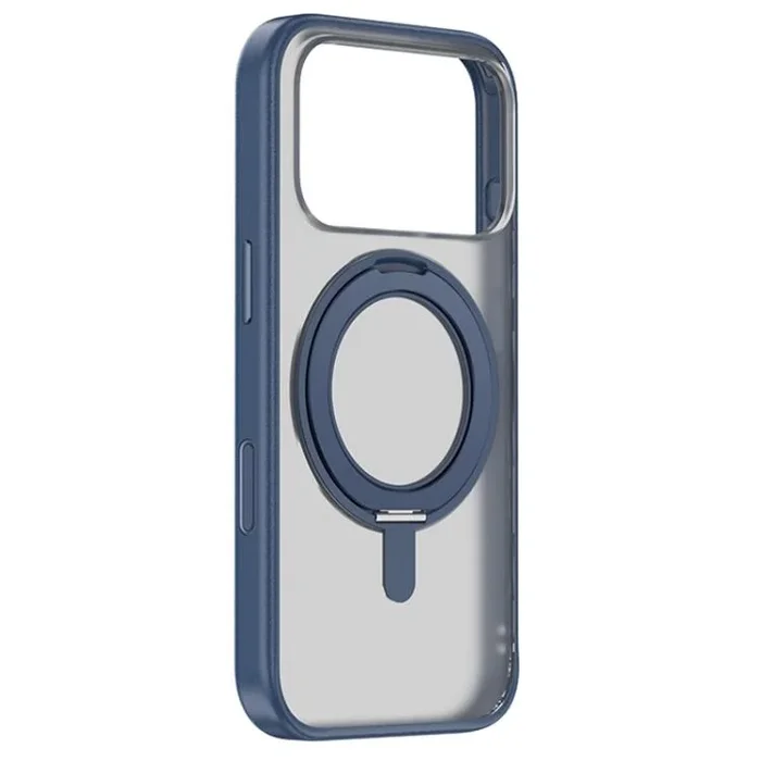 Funda híbrida de TPU y PC Magsafe para iPhone 17 Pro Max ZGA Feitian con rotación de 360 grados (azul)