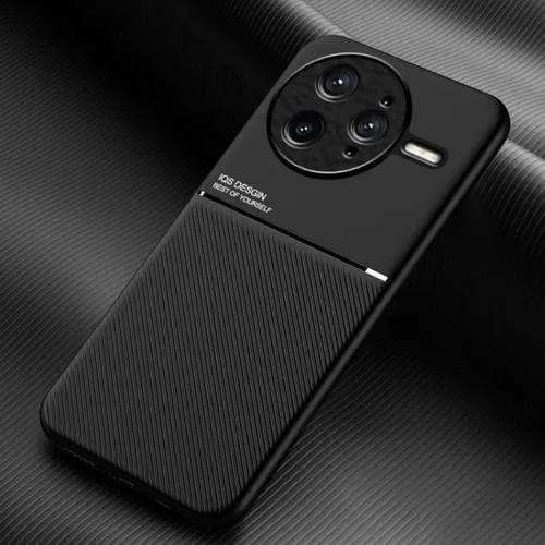 Funda Híbrida de TPU y Policarbonato con Diseño Magnético con Tiras Inclinables para Redmi K80 Pro (Negro)