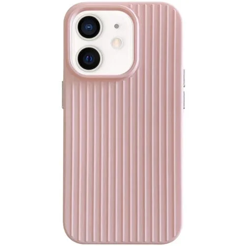 Funda híbrida para iPhone 11 PC Macaroon Tile Stripe TPU (Rosa)