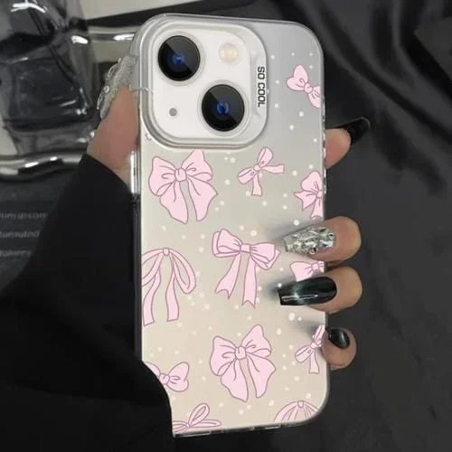 Funda híbrida para iPhone 14 Plus TPU para PC con pintura plateada (Arco Blanco)