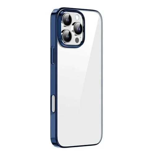 Funda híbrida PC galvanizada Mutural Jiantou para iPhone 16 Pro (Azul Oscuro)