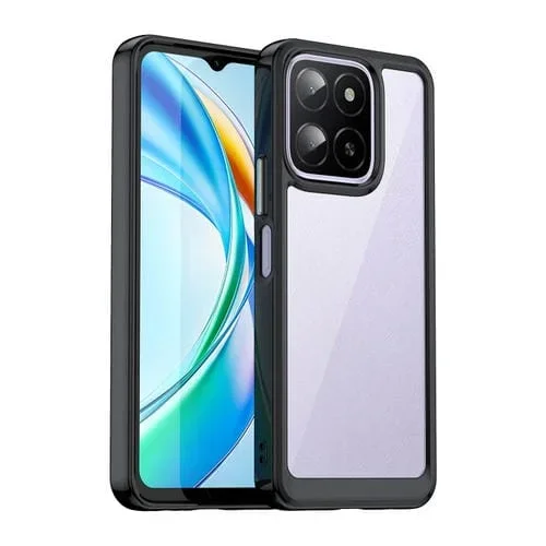Funda Híbrida TPU Acrílico para Teléfono Honor X6A Serie Colorida (Negra)
