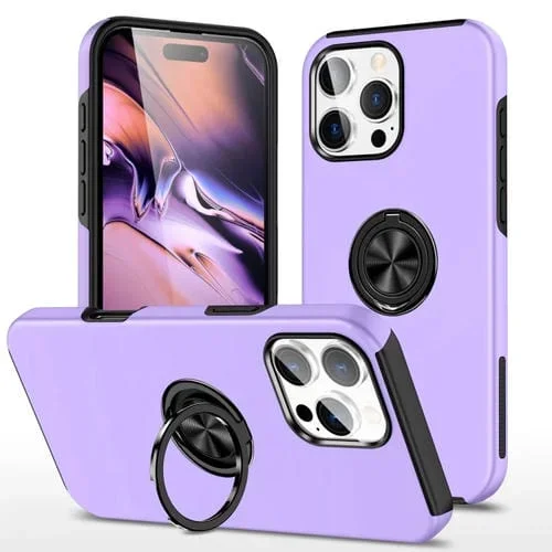 Funda Híbrida TPU con Anillo Magnético para iPhone 16 Pro Max (Morado)