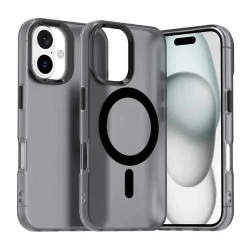 Funda híbrida TPU iPhone 16 Candy Magsafe PC (Negra)