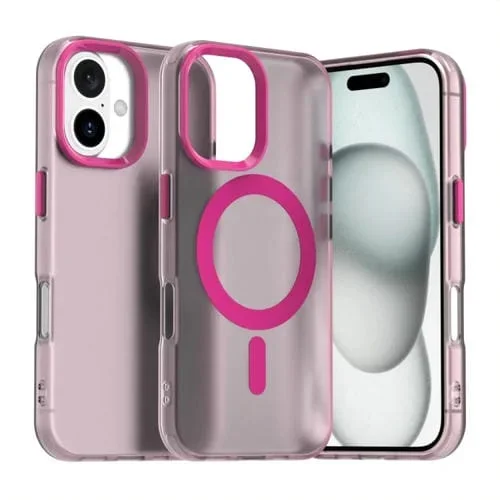 Funda Híbrida TPU para iPhone 16 Candy Magsafe PC (Roja)