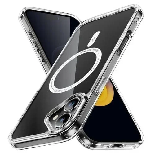 Funda híbrida TPU PC con Airbag Magsafe para iPhone 16 (Transparente)