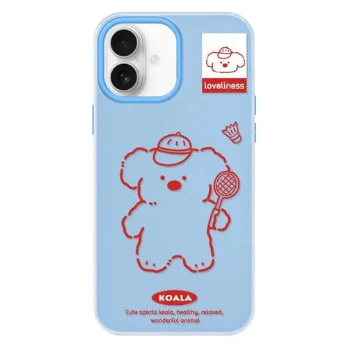 Funda híbrida TPU Policarbonato iPhone 16 Tacto sedoso (Azul Koala)