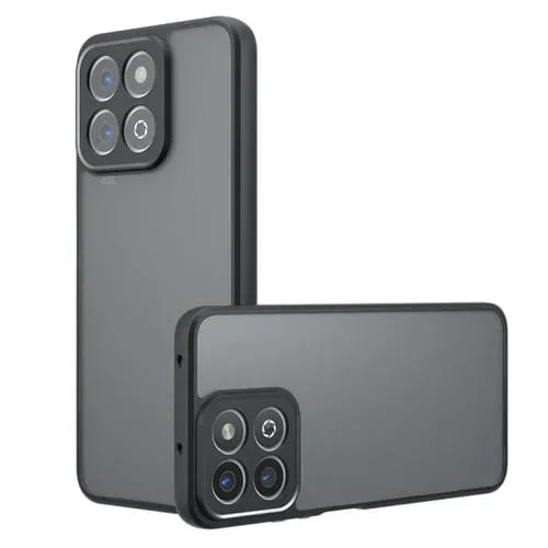 Funda híbrida TPU y PC con orificios para Honor Play 60 Plus / 200 Smart / X7C (Negro Esmerilado)