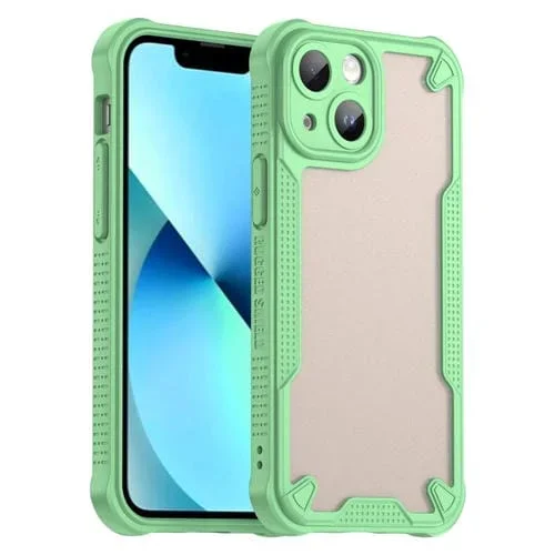 Funda Híbrida TPU y PC iPhone 13 Mini Protección Glaseada (Verde)