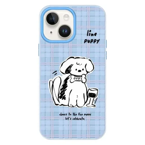 Funda híbrida TPU y PC iPhone 13 protección táctil (Azul Cachorro)