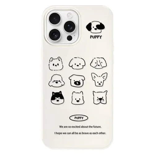 Funda híbrida TPU y PC iPhone 14 Pro Max protección animal Nine Grid (White)
