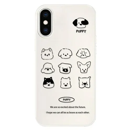Funda híbrida TPU y PC iPhone Xs Max Tacto Sedoso (Animal Nine Grid White)