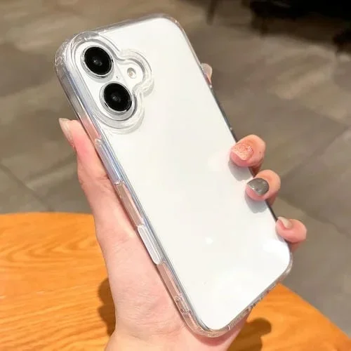 Funda híbrida TPU y PC para iPhone 16 a prueba de golpes con Airbag (Transparente)