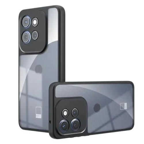 Funda híbrida TPU y PC para Motorola Edge 50 Neo Armor con orificio preciso (Transparente)