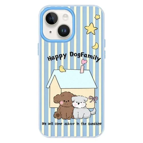 Funda híbrida TPU y Policarbonato con Tacto de Piel para iPhone 15 (Azul)