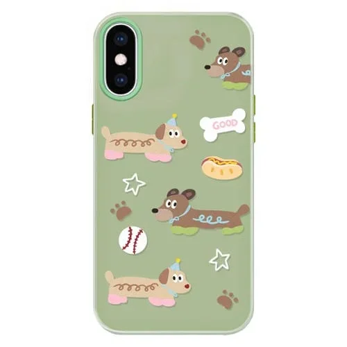 Funda híbrida TPU y policarbonato iPhone X/Xs protección táctil (Verde)