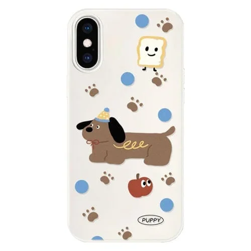 Funda híbrida TPU y Policarbonato iPhone X/Xs Tacto Sedoso (Marrón Blanco)