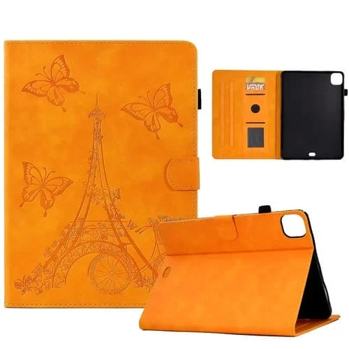 Funda Inteligente Cuero con Relieve Tower para iPad Pro 11 (2024) (Caqui)
