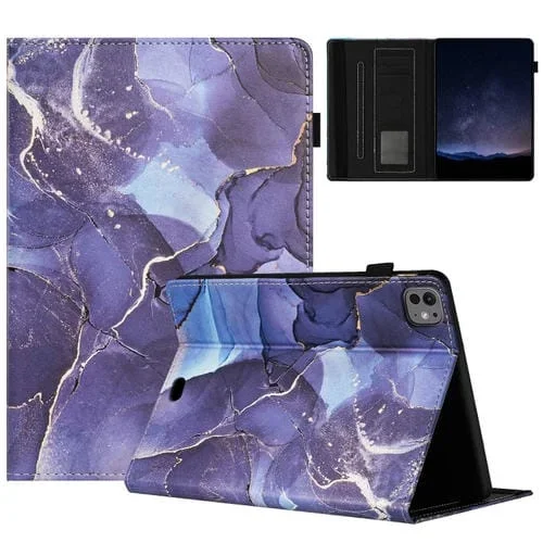 Funda inteligente Cuero Lichi Mármol para iPad Pro 11 (2024) (Gris)