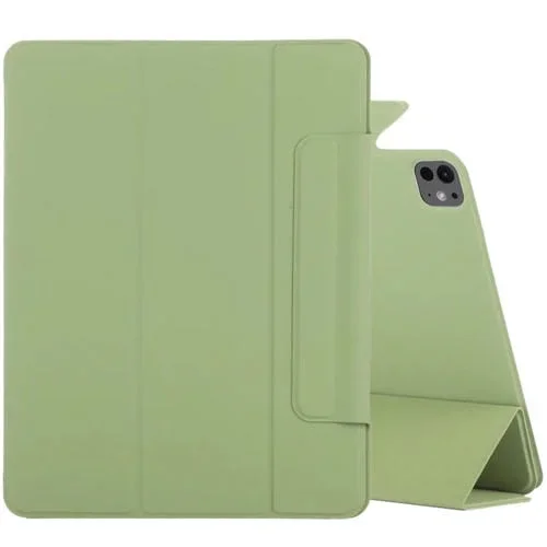 Funda Inteligente Cuero Pu para iPad Pro 11 (2024) con Cierre Magnético y Hebilla Fija (Verde Hierba)