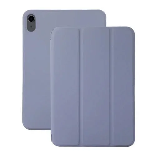 Funda Inteligente de Cuero para iPad 2025/2022 con Tres Pliegues y Tapa Magnética (Gris Lavanda)