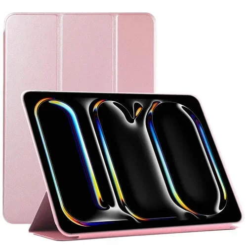 Funda Inteligente de PU con Clip Doble Cara y Cierre Magnético para iPad Pro 11 (2024) (Oro Rosa)
