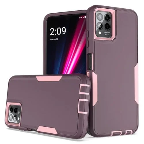 Funda Magnética 2 En 1 para T-Mobile Revvl 6 Pro PC + TPU (Púrpura, Rojo, Rosa)