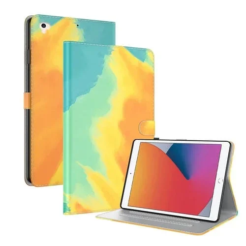 Funda Magnética Cuero PU para iPad 9.7 (2018 y 2017) Aire 2 Aire con Soporte y Tarjetero (Hojas de Otoño)