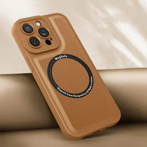 Funda Magnética de Cuero para iPhone 11 Pro Magsafe (Marrón)