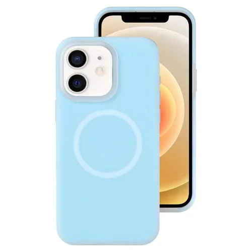 Funda Magnética de Silicona Líquida para iPhone 12 con Magsafe (Azul)
