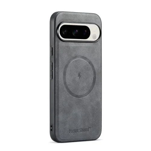 Funda Magnética Fierre Shann con Textura de Piel de Vaca para Google Pixel 9/9 Pro (Gris)