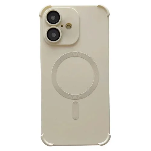 Funda Magnética para iPhone 16 con Cuatro Esquinas a Prueba de Golpes y Tacto Suave Magsafe (Blanca)
