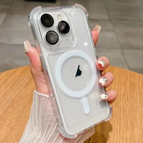 Funda Magnética para Teléfono iPhone 11 Pro Max Magsafe Acrílico Transparente + TPU (Transparente)