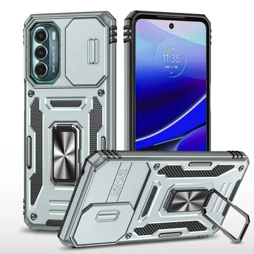 Funda Motorola Moto G Stylus 5G 2022 Armor PC + TPU con Protector Cámara (Gris)
