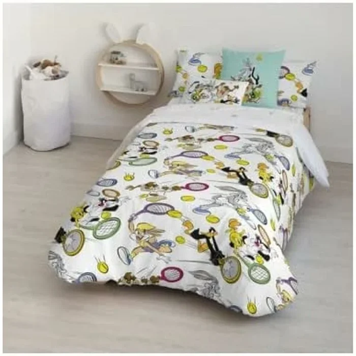 Funda nórdica looney tunes looney tenis multicolor 175 hilos 140 x 200 cm