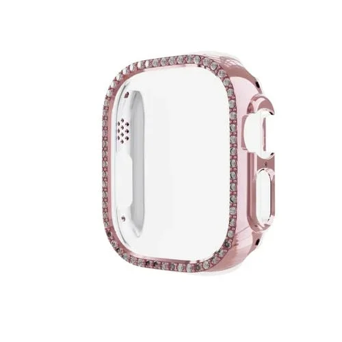 Funda para Apple Watch Ultra 49mm Diamond Hollow PC Watch Case (Rosa)