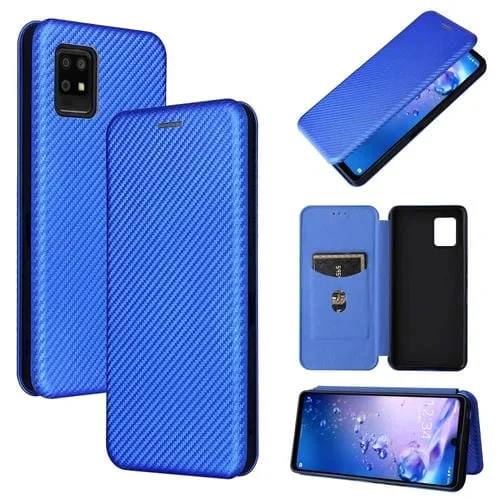 Funda para Aquos Zero6 Magnetic Horizontal Flip TPU + PC + Cuero PU con Ranura (Azul)