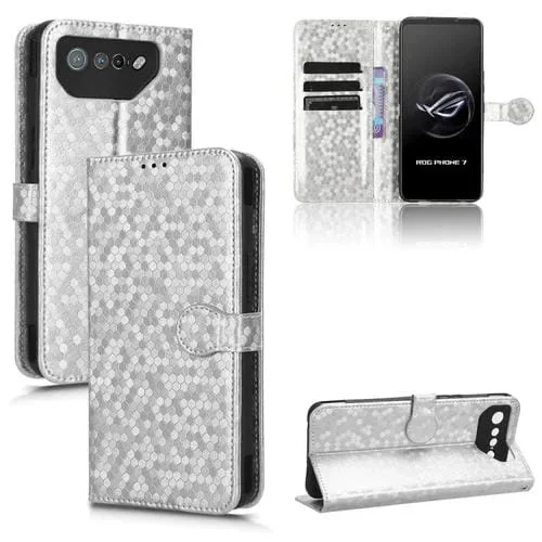 Funda para Asus Rog Phone 7 Honeycomb Dot Texture Leather Phone Case (Plata)