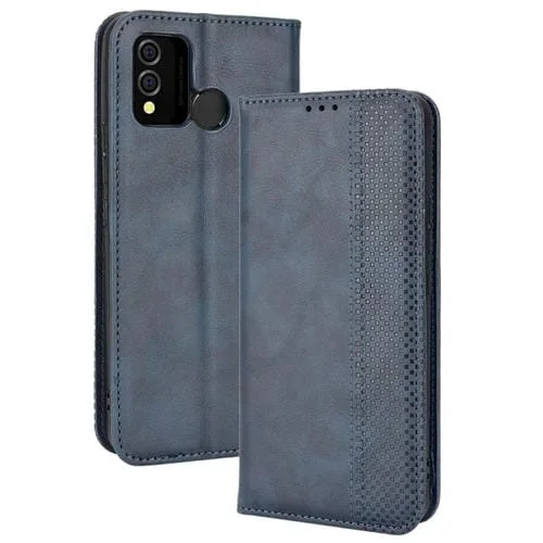 Funda para Blu J9L Hebilla Magnética Retro Crazy Horse Leather Case (Azul)