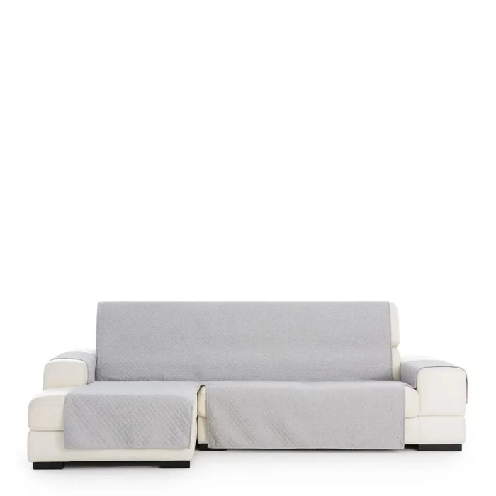 Funda para chaise longue de brazo corto izquierdo eysa silver gris claro 100 x 110 x 290 cm