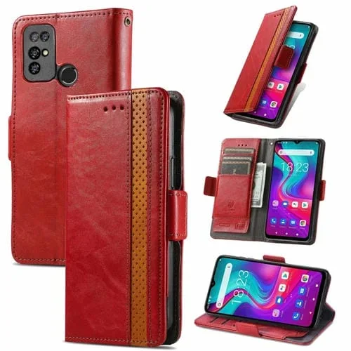 Funda para Doogee X96 Pro Pu Cuero con Soporte, Tragamonedas y Billetera (Rojo)